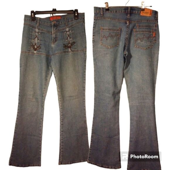 - S.S.N high rise bell bottoms with lattice lace ties and double back pock… - Picture 1 of 15